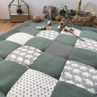 Nähpaket * Krabbeldecke* Patchwork * Waffelpique´* Elefant Salbei-stoffwerk-siegen