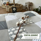 Nähpaket * Krabbeldecke* Patchwork * Waffelpique´* Elefant Weiß Grau-stoffwerk-siegen