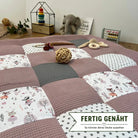 Nähpaket * Krabbeldecke* Patchwork * Waffelpique´* Rehe Altrosa Grau-stoffwerk-siegen