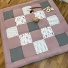 Nähpaket * Krabbeldecke* Patchwork * Waffelpique´* Rehe Altrosa Grau-stoffwerk-siegen