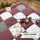 Nähpaket * Krabbeldecke* Patchwork * Waffelpique´* Rehe Beere Mauve-stoffwerk-siegen