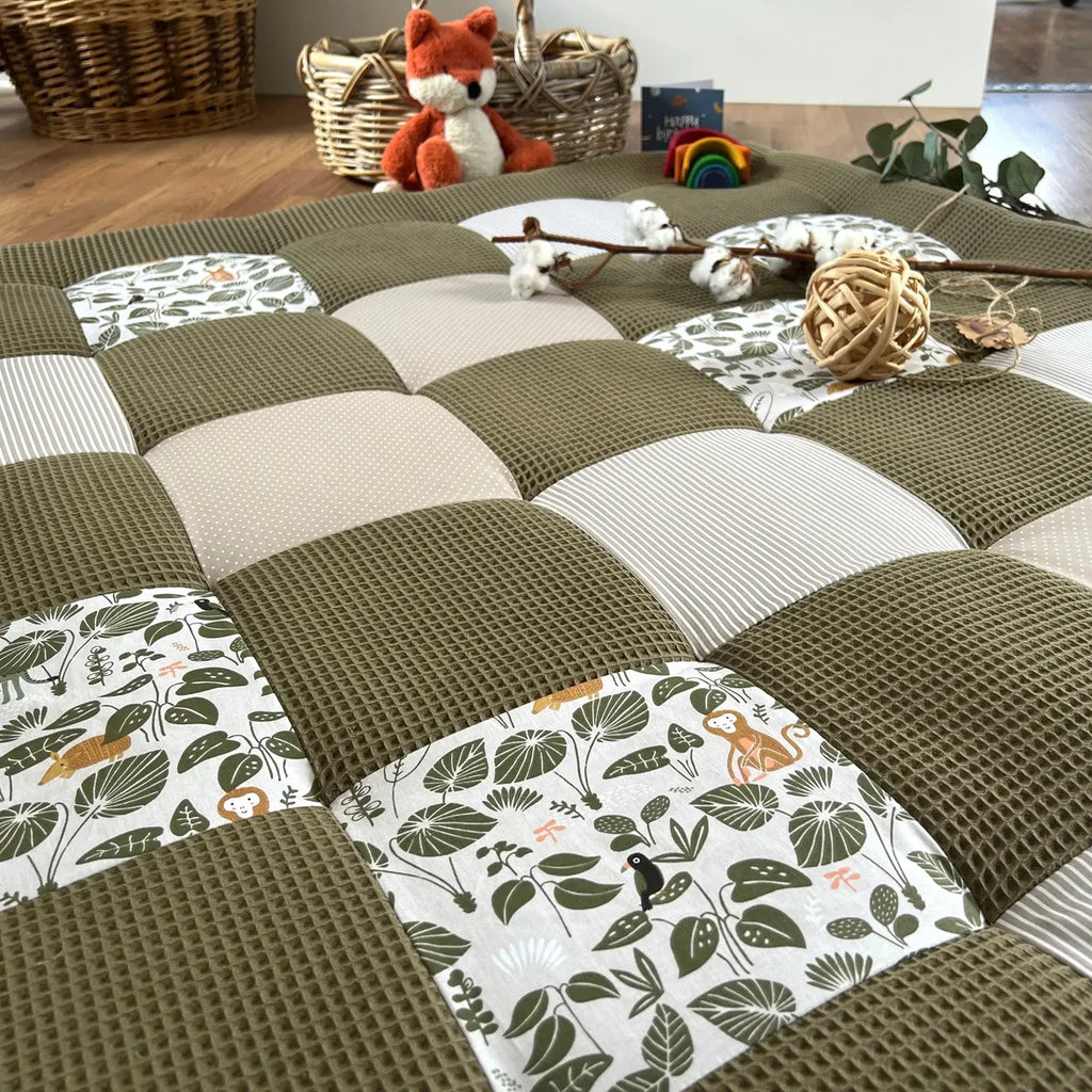 Nähpaket * Krabbeldecke* Patchwork * Waffelpique´* Urban Jungle-stoffwerk-siegen