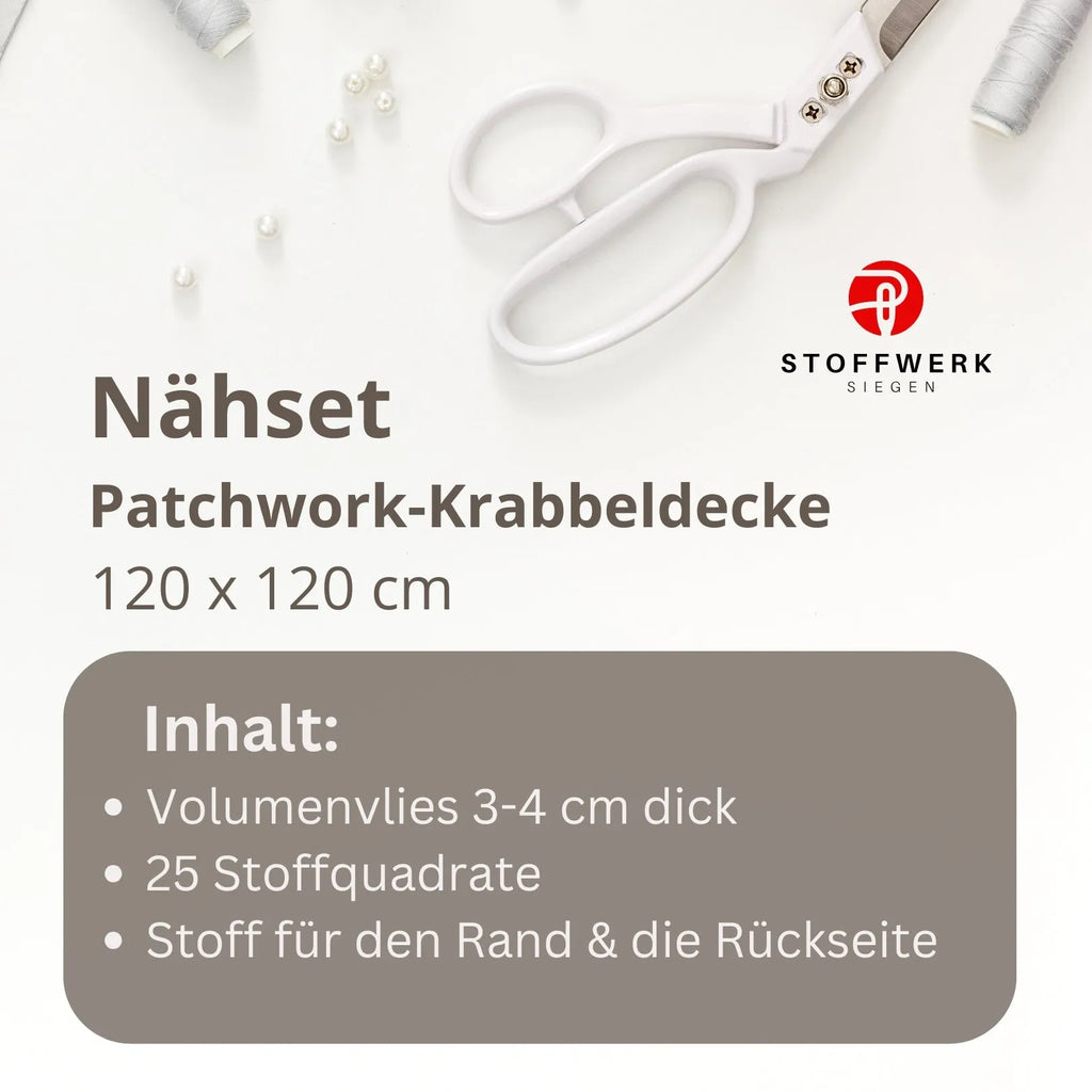 Nähpaket * Krabbeldecke* Patchwork * Wolkenstürmer Blau-stoffwerk-siegen