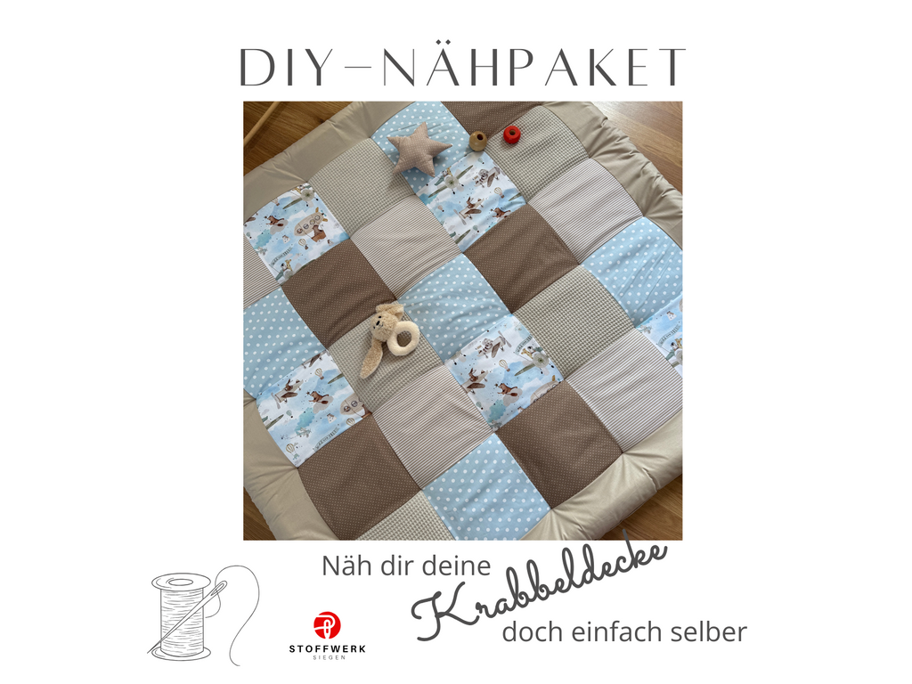 Nähpaket * Krabbeldecke* Patchwork * Wolkenstürmer Sand-stoffwerk-siegen